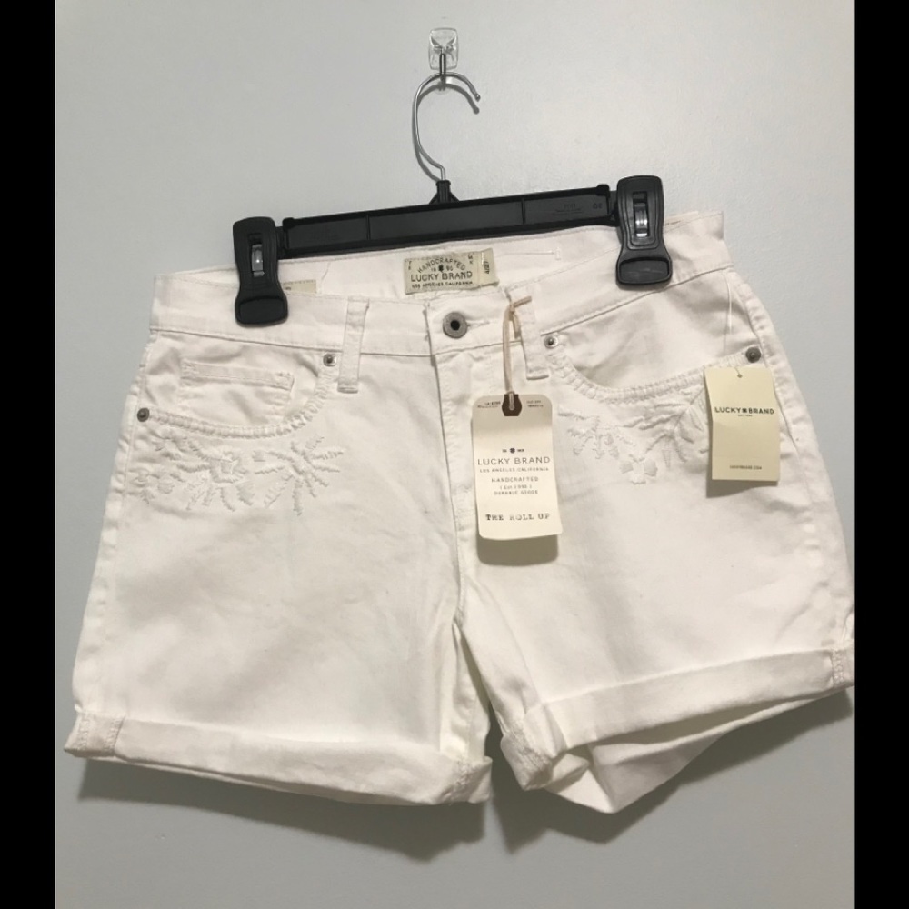 lucky brand roll up crafted emboidered shorts c3. - Picture 13 of 16